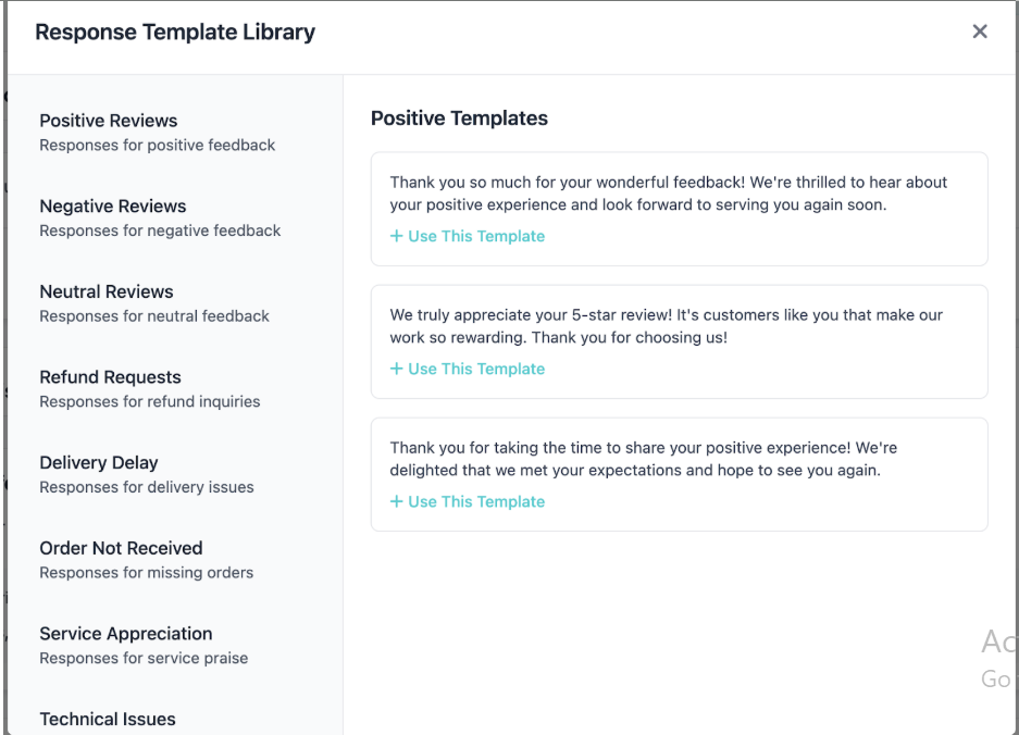 Response Template Library